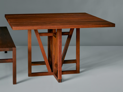 FACHWERK - Square solid wood table _ Vitamin Design