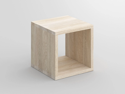 MENA - Square low solid wood coffee table with integrated magazine rack _ Vitamin Design