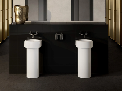 LIQUID - Round single pedestal ceramic washbasin _ VitrA Bathrooms