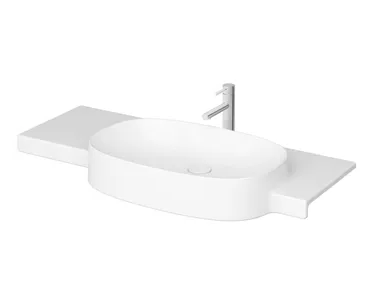 VOYAGE VANITY - Rectangular ceramic washbasin with integrated countertop _ VitrA Bathrooms