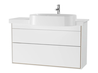 VOYAGE WITH CERAMIC VANITY - Wall-mounted wooden vanity unit with drawers _ VitrA Bathrooms