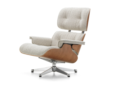EAMES LOUNGE CHAIR NUBIA - Swivel fabric armchair with armrests _ Vitra