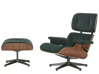EAMES LOUNGE CHAIR & OTTOMAN SPECIAL EDITION - Swivel fabric armchair with footstool _ Vitra