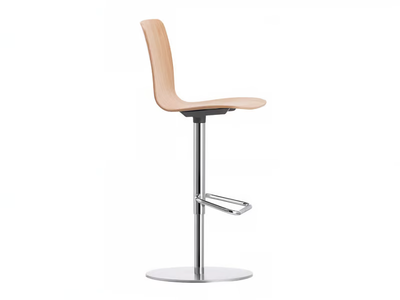 HAL PLY BARSTOOL - Swivel wooden barstool with footrest _ Vitra