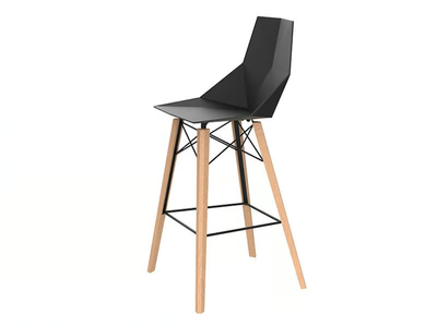 FAZ WOOD - Polypropylene barstool with footrest _ VONDOM