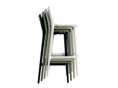 IBIZA - Stackable high polypropylene stool with back _ VONDOM