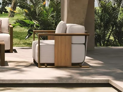 TULUM - Fabric garden armchair with armrests _ VONDOM