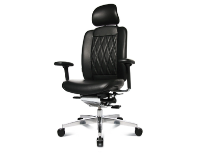 ALU MEDIC LIMITED S - Leather office chair with castors with 5-Spoke base _ Wagner