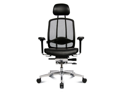 ALUMEDIC LIMITED - Leather office chair with castors with 5-Spoke base _ Wagner