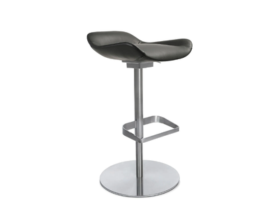 W-CLUB - Swivel leather stool with footrest _ Wagner