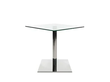 W-TABLE - Square glass and steel coffee table _ Wagner