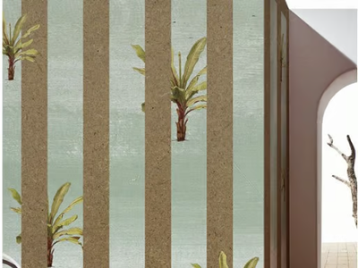 BLOW UP - Striped Ecological fire retardant wallpaper _ Wall&decò