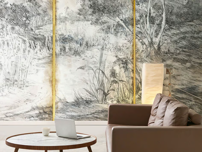 VUE SOLITAIRE - Geometric wallpaper, PVC free, eco-friendly, washable _ WallPepper®/Group