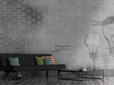 BULB - Brick effect fire retardant washable nonwoven wallpaper _ WALLYART