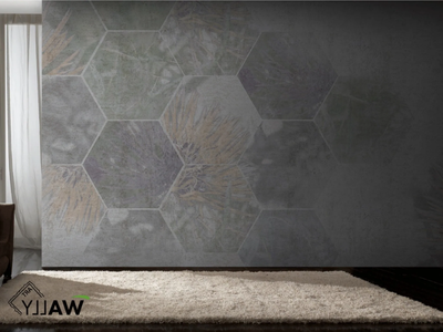 HIVE - Fire retardant washable nonwoven wallpaper with floral pattern _ WALLYART