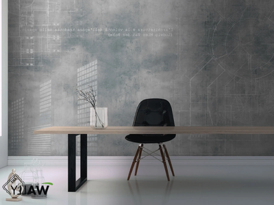 SKETCH - Motif fire retardant washable nonwoven wallpaper _ WALLYART