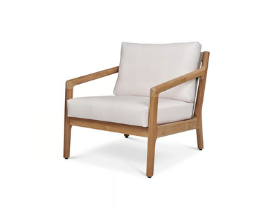 LAUREL - Upholstered teak garden armchair with armrests _ Walters