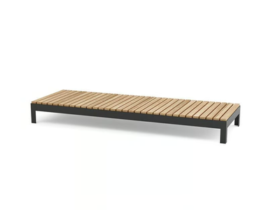 MORE COMFORT LONG - Rectangular steel and wood coffee table _ Walters