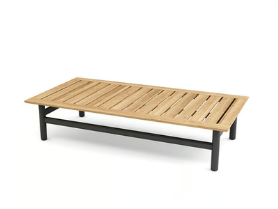 STRINGER - Low rectangular aluminium and wood coffee table _ Walters