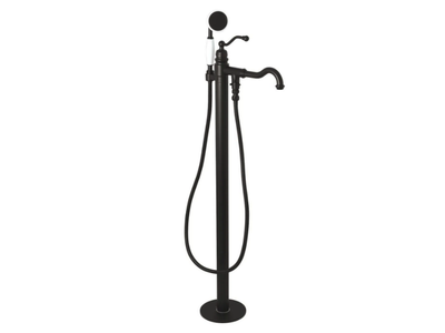 KINGSTON - Floor standing 1 hole brass bathtub mixer with hand shower _ WatermarkFixtures