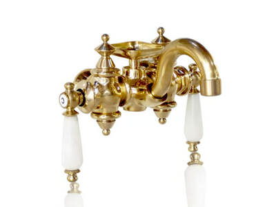 MONTAIGNE - Wall-mounted brass bathtub mixer _ WatermarkFixtures