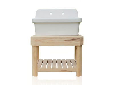 SUNROOM POTTERS STAND - Single floor-standing wooden vanity unit _ WatermarkFixtures