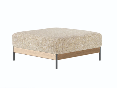 BOWIE - Upholstered square fabric pouf _ Wewood