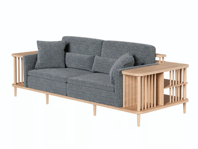 SCAFFOLD - Sofa with integrated magazine rack _ Wewood