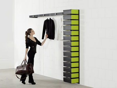 FLEX - ART595 - Wall mounted steel shoe cabinet _ Wissmann raumobjekte