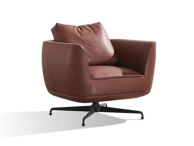ANDES - Swivel leather armchair with armrests _ Wittmann