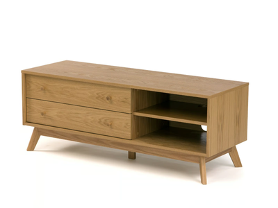 KENSAL - Wood veneer TV cabinet with drawers _ Woodman