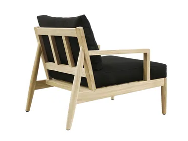 AUSTIN - Upholstered teak garden armchair with armrests _ XVL