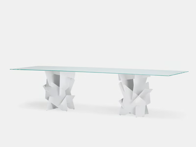 DIAMANTE - Rectangular glass table _ YDF