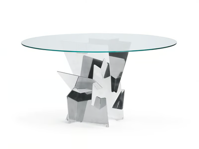 DIAMANTE - Round glass table _ YDF