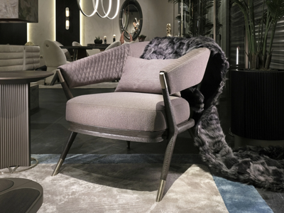 ATHENA - Fabric armchair with armrests _ ZEBRANO