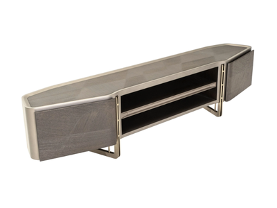 ATHENA - Low TV cabinet with doors _ ZEBRANO