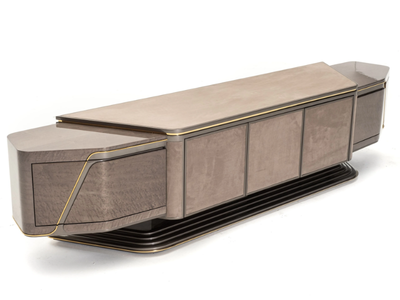 HYPNOS - Low TV cabinet with doors _ ZEBRANO