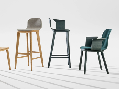 AEON BAR - Upholstered stool with armrests _ ZEITRAUM