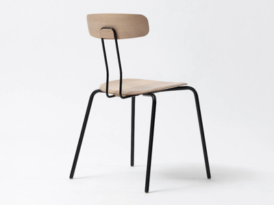 OKITO - Stackable steel and wood chair _ ZEITRAUM