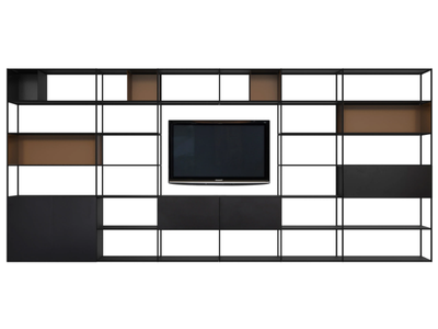EASY IRONY TV - Metal bookcase with TV stand _ Zeus