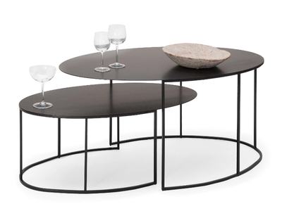 SLIM IRONY - Oval painted metal coffee table _ Zeus