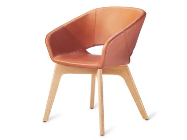AVERIO XS - Upholstered leather chair with armrests _ ZÜCO