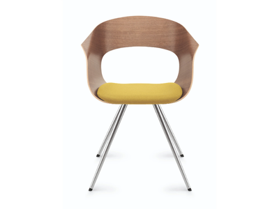 BONITO - Wooden chair and aluminium legs with armrests _ ZÜCO