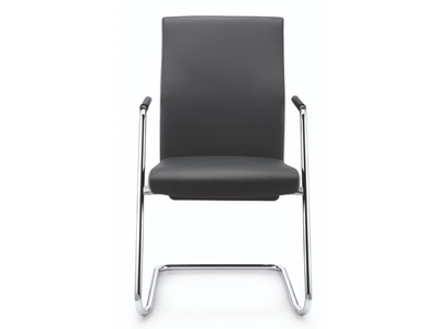 CUBO ADVANCED FLEX - Upholstered leather training chair with armrests _ ZÜCO