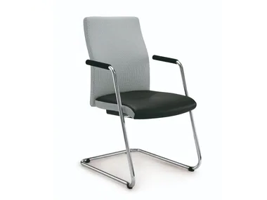 CUBO FLEX - Training chair in leather and fabric with armrests _ ZÜCO