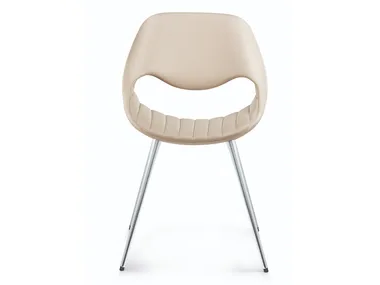LITTLE PERILLO XS - Upholstered leather chair and aluminium legs _ ZÜCO