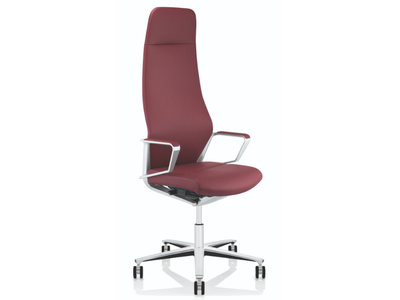 SIGNO - Height-adjustable leather executive chair and metal base _ ZÜCO