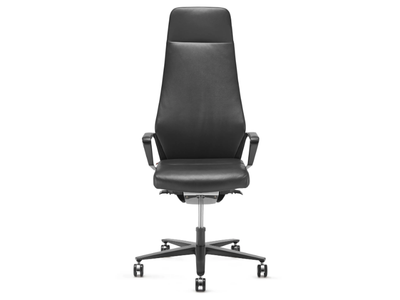 SIGNO - Height-adjustable leather executive chair and plastic base _ ZÜCO