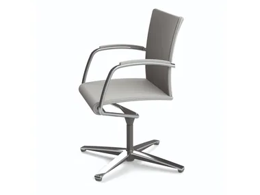 VISITA RE - Fabric training chair with 4-spoke base with armrests _ ZÜCO