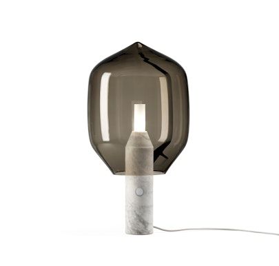 T1 Carrara white marble grey blown glass